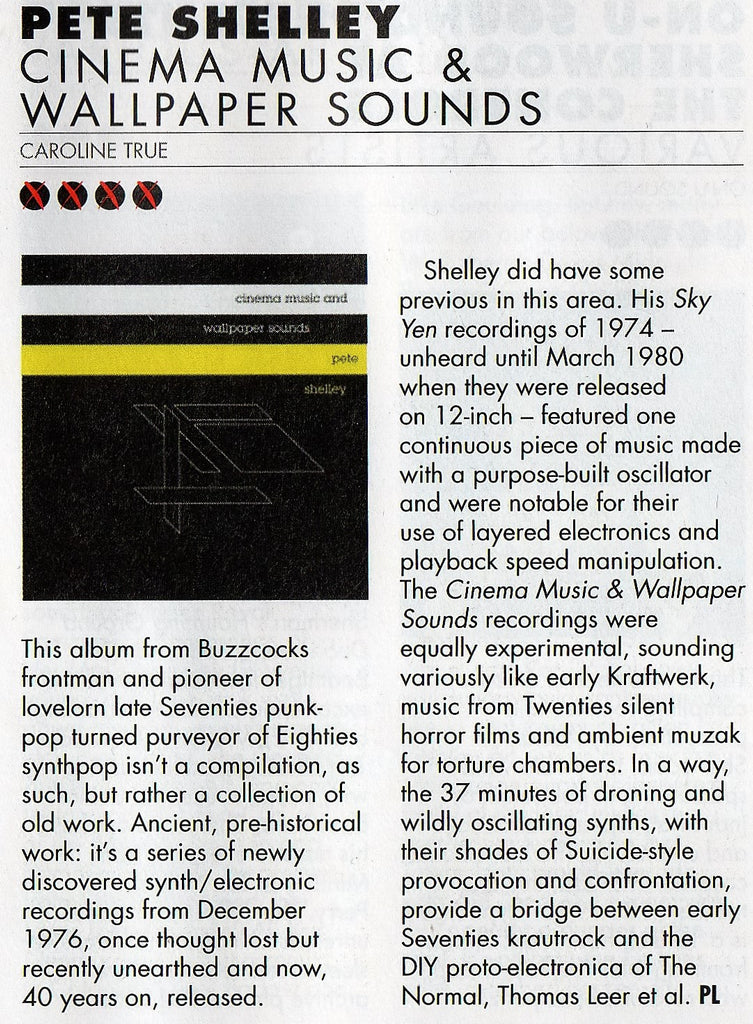 Pete Shelley-"Cinema Music" **** Classic Pop Review - Ltd Vinyl/CD - Buy Now !