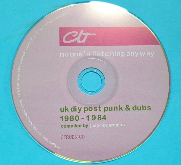 No-Ones Listening Anyway - UK DIY Post Punk & Dubs 1980-1984 (Volume 1) Compiled By Jason Boardman CD