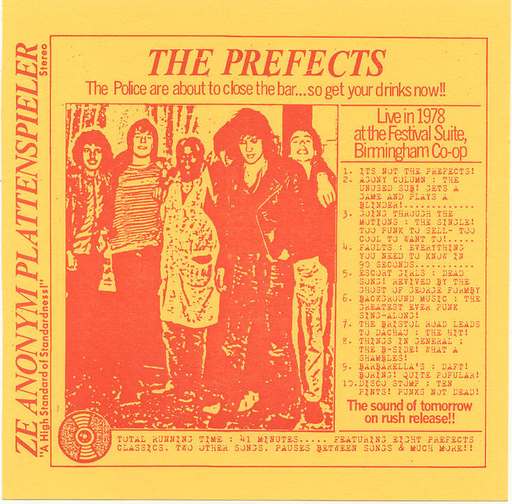 The Prefects- Live 1978 The Festival Suite Birmingham (CTRUE2) - Caroline True Records